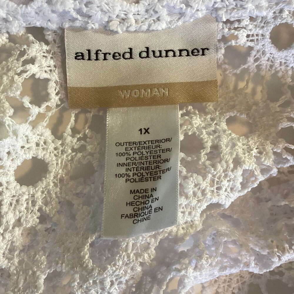 Alfred Dunner White Lacey Open Cardigan Size 1X - Picture 5 of 5